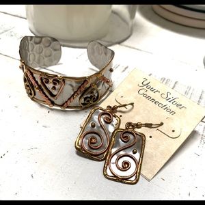 Earrings and Cuff Bracelet